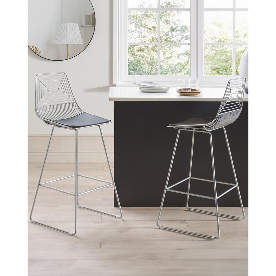 Beliani Set mit 2 Barstühlen aus Stahl  BISBEE  