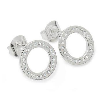 Boucles d'oreilles Halo argentées