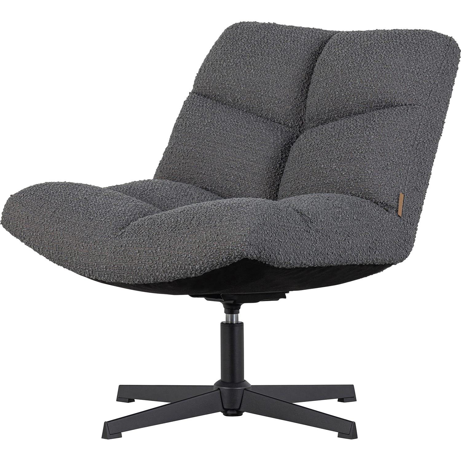 mutoni Fauteuil pivotant Vinny Bouclé anthracite  