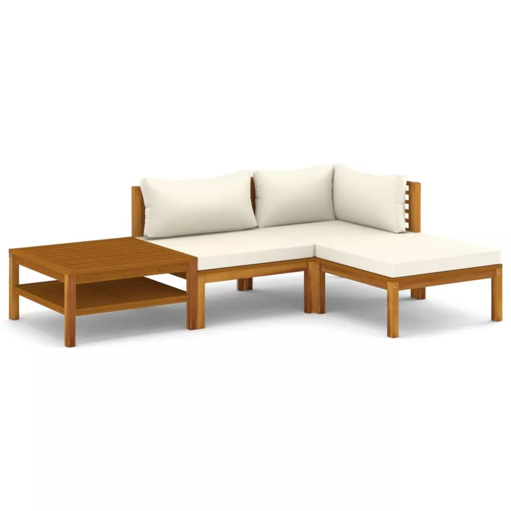 VidaXL - Garten-lounge-set akazienholz, One Size, Light Beige