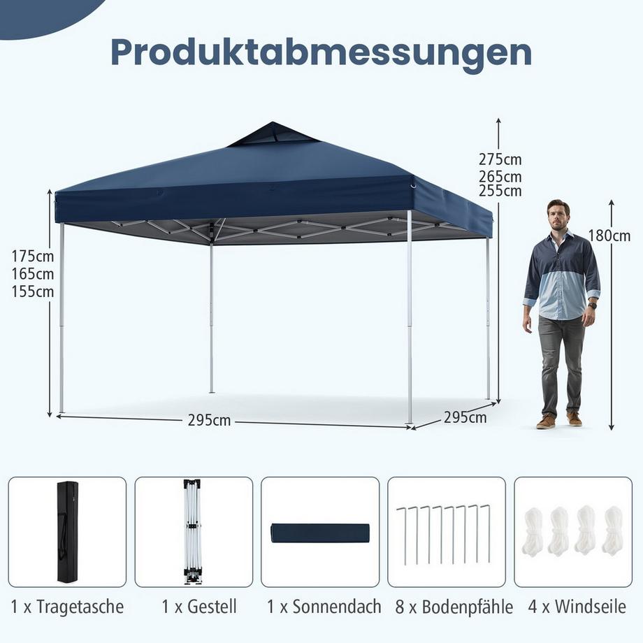 Northix Pop-Up-Pavillon, UV 50+, wasserdicht  