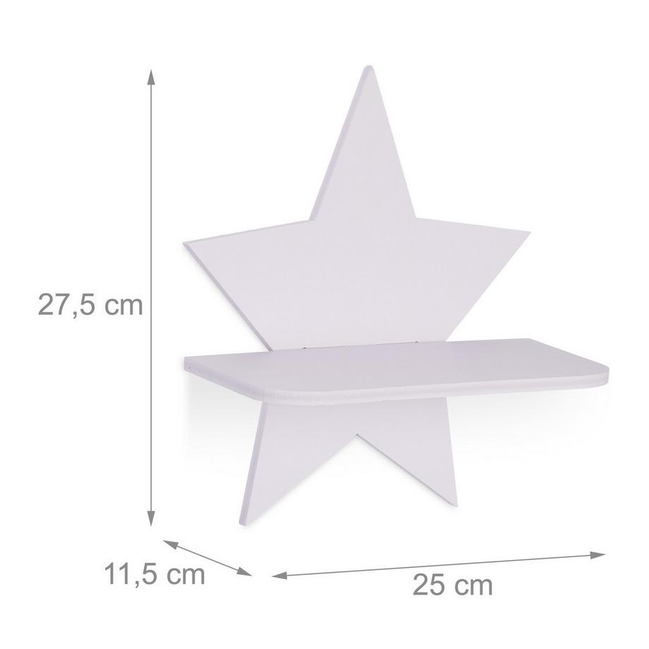 B2X Wandregal mit Sternen für das Kinderzimmer  