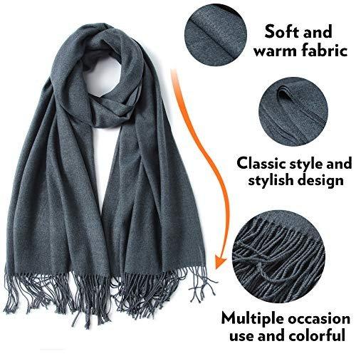 Only-bags.store Sciarpa Calda Invernale Autunnale Tinta Unita con Nappe  