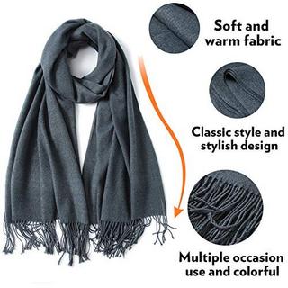 Only-bags.store Sciarpa Calda Invernale Autunnale Tinta Unita con Nappe  