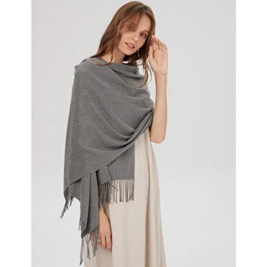 Only-bags.store Sciarpa Calda Invernale Autunnale Tinta Unita con Nappe  