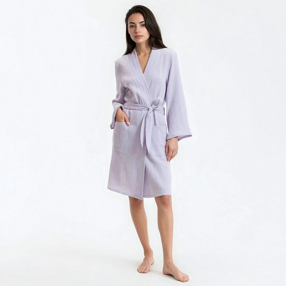 Kimono-Bademantel aus Baumwollgaze