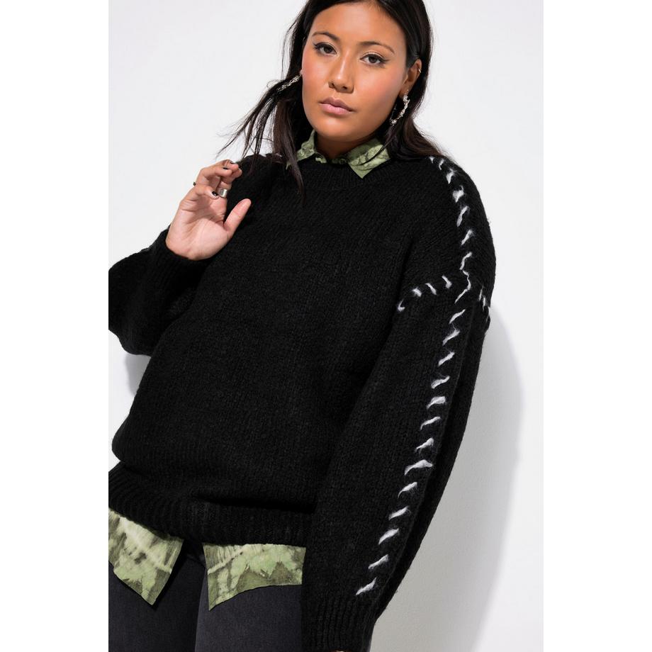 Studio Untold Pull oversize Manches longues Coutures colorées  