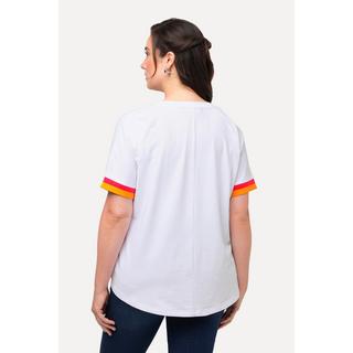 Ulla Popken  T-shirt, palmiers, oversize, col rond, manches courtes 