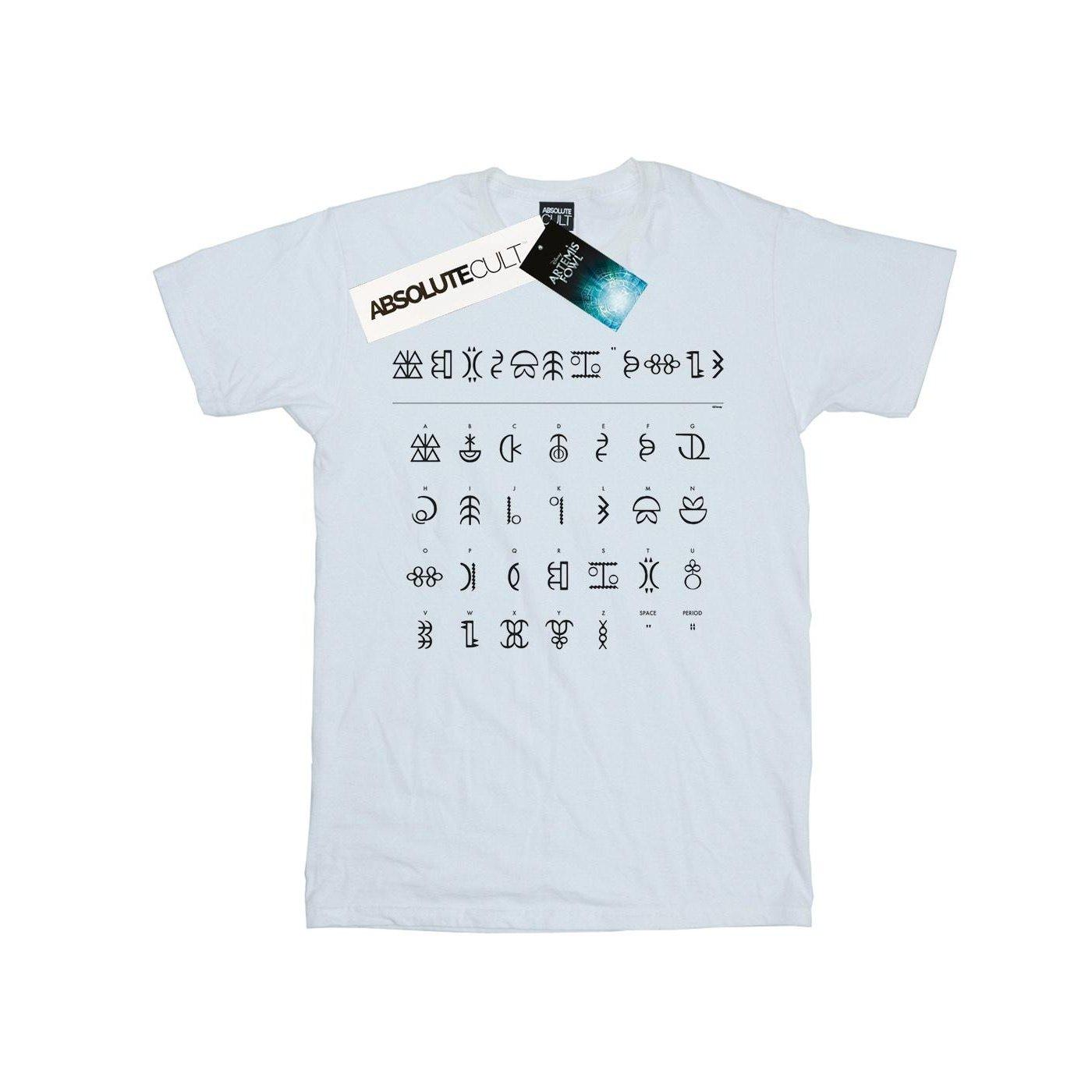 Image of Artemis Fowl Gnommish Alphabet Tshirt Herren Weiss M