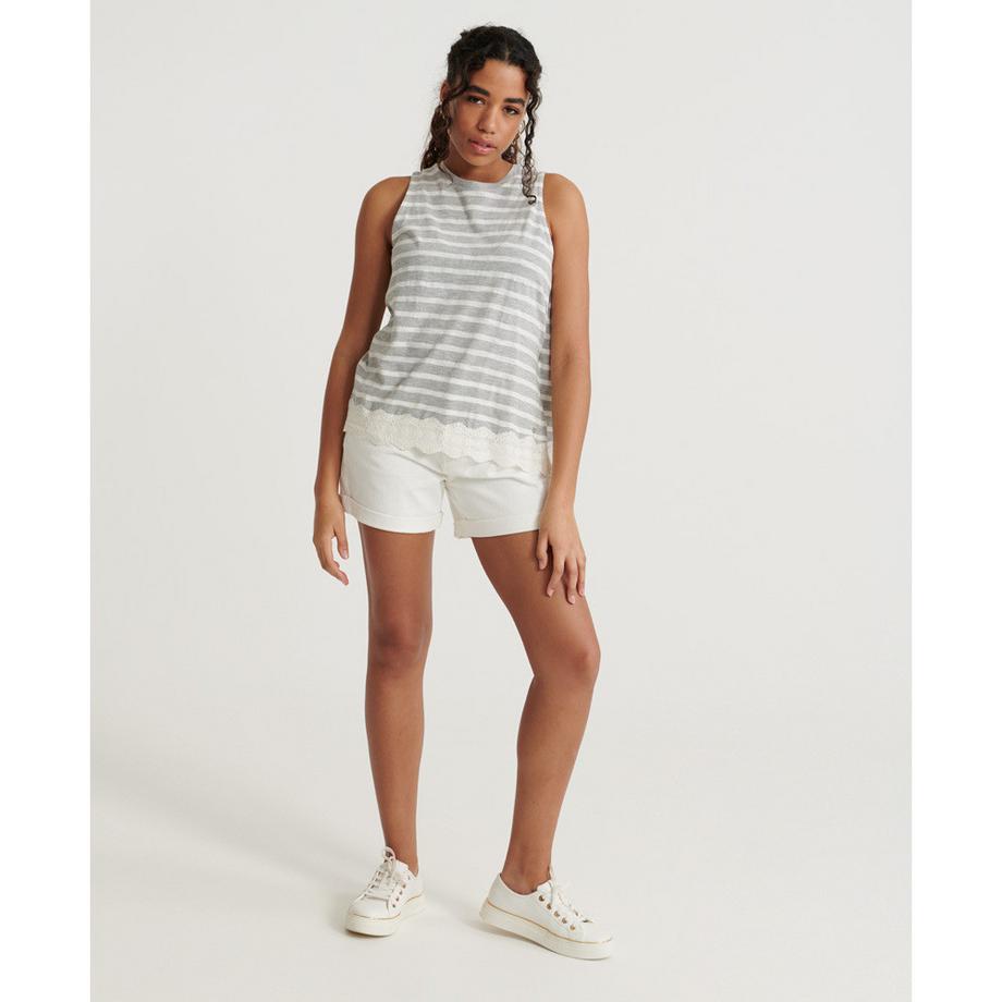 Superdry Gestreiftes Lace Mix Tanktop  