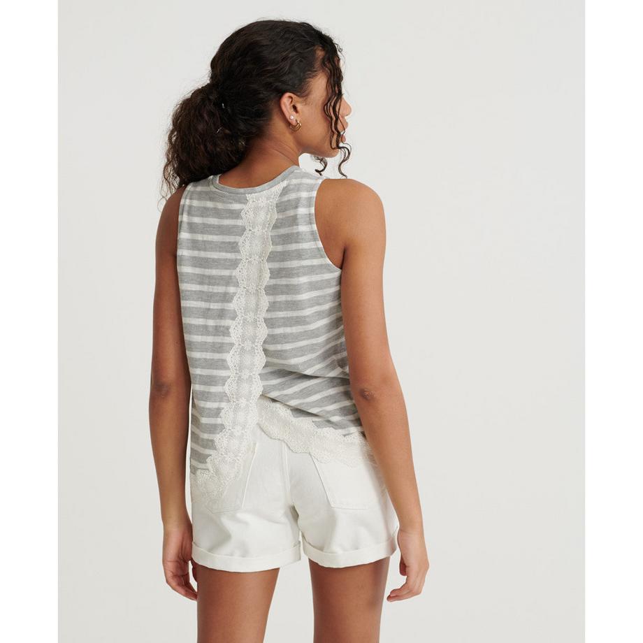 Superdry Gestreiftes Lace Mix Tanktop  