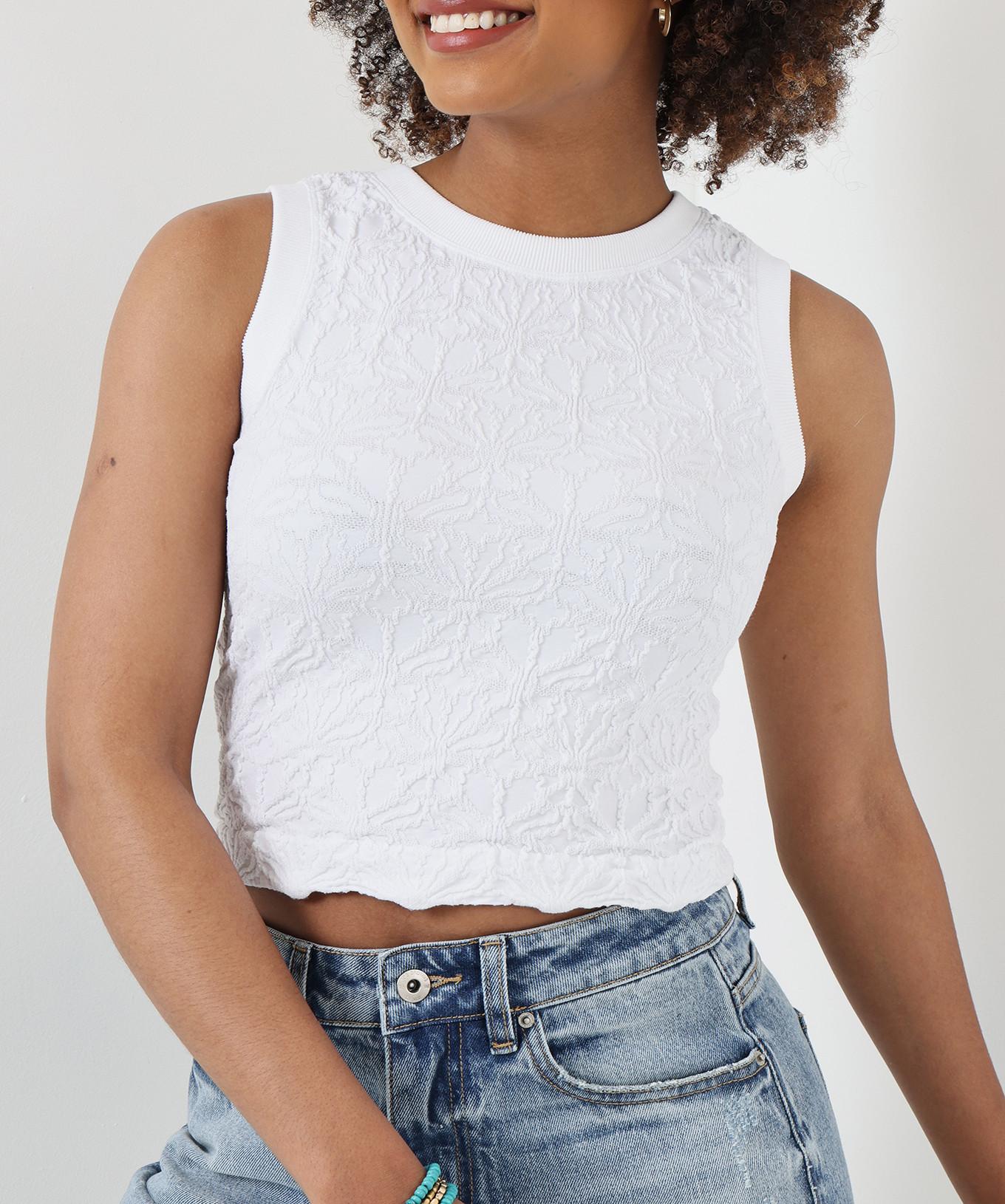 Joe Browns Top Senza Maniche a Collo Alto Testurizzato  