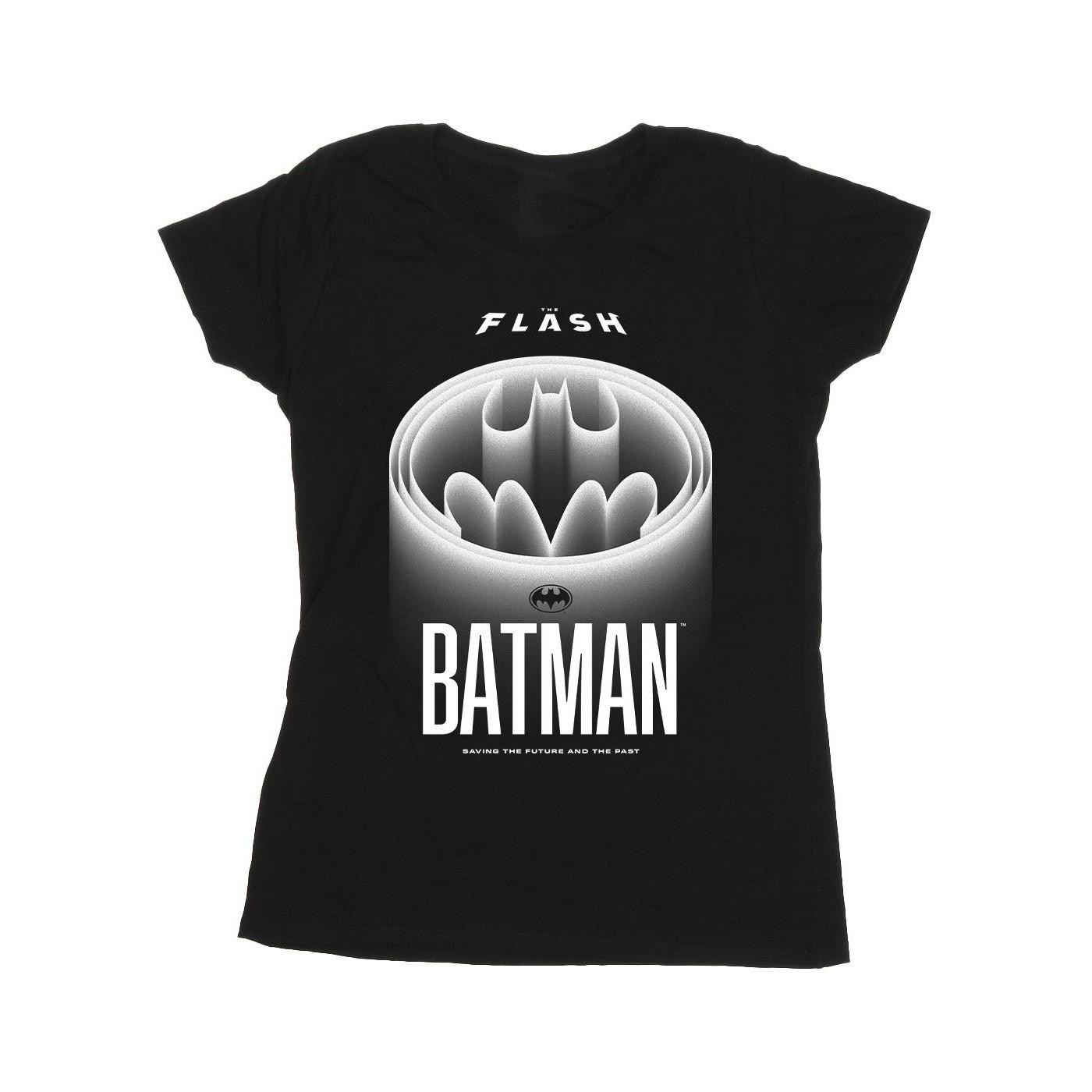 Image of The Flash Batman White Logo Tshirt Damen Schwarz S