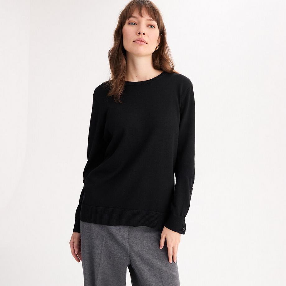 Feinstrick-Pullover mit Rundhalsausschnitt