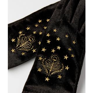 Joe Browns Guanti in Velluto Ricamati con Piume  