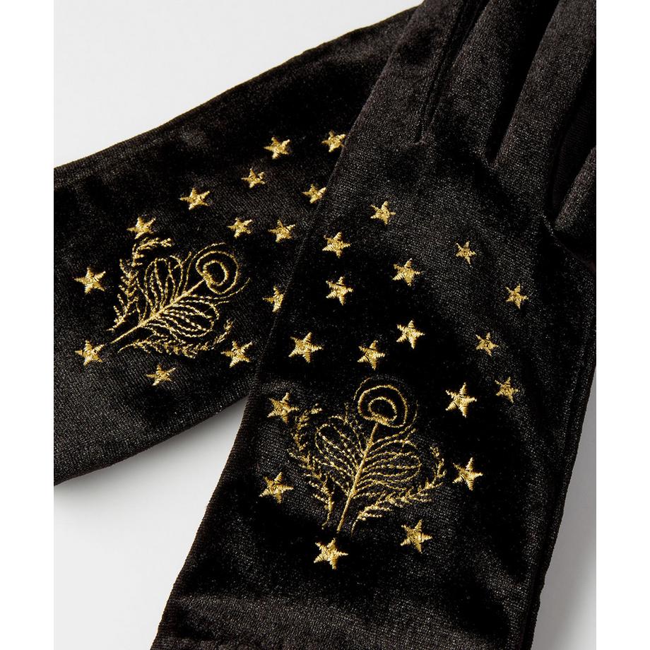 Joe Browns Federbestickte Velours-Handschuhe  