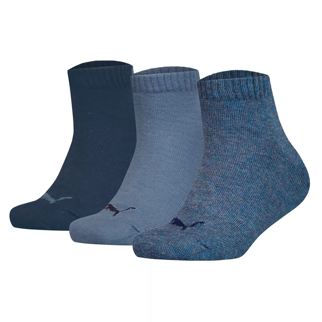 Puma - Calzini Unisex Confezione da 3 Vestibilità confortevole-Plain Quarter 3P, 39-42, Blu Denim