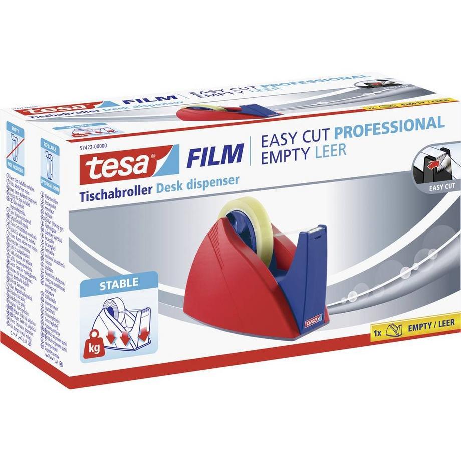 Tesa  Easy Cut Tischabroller Klassik, Klebefilmabroller - ergnomisch, sehr stabil 