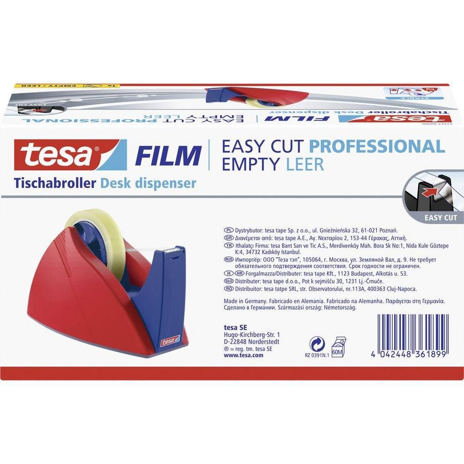 Tesa  Easy Cut Tischabroller Klassik, Klebefilmabroller - ergnomisch, sehr stabil 