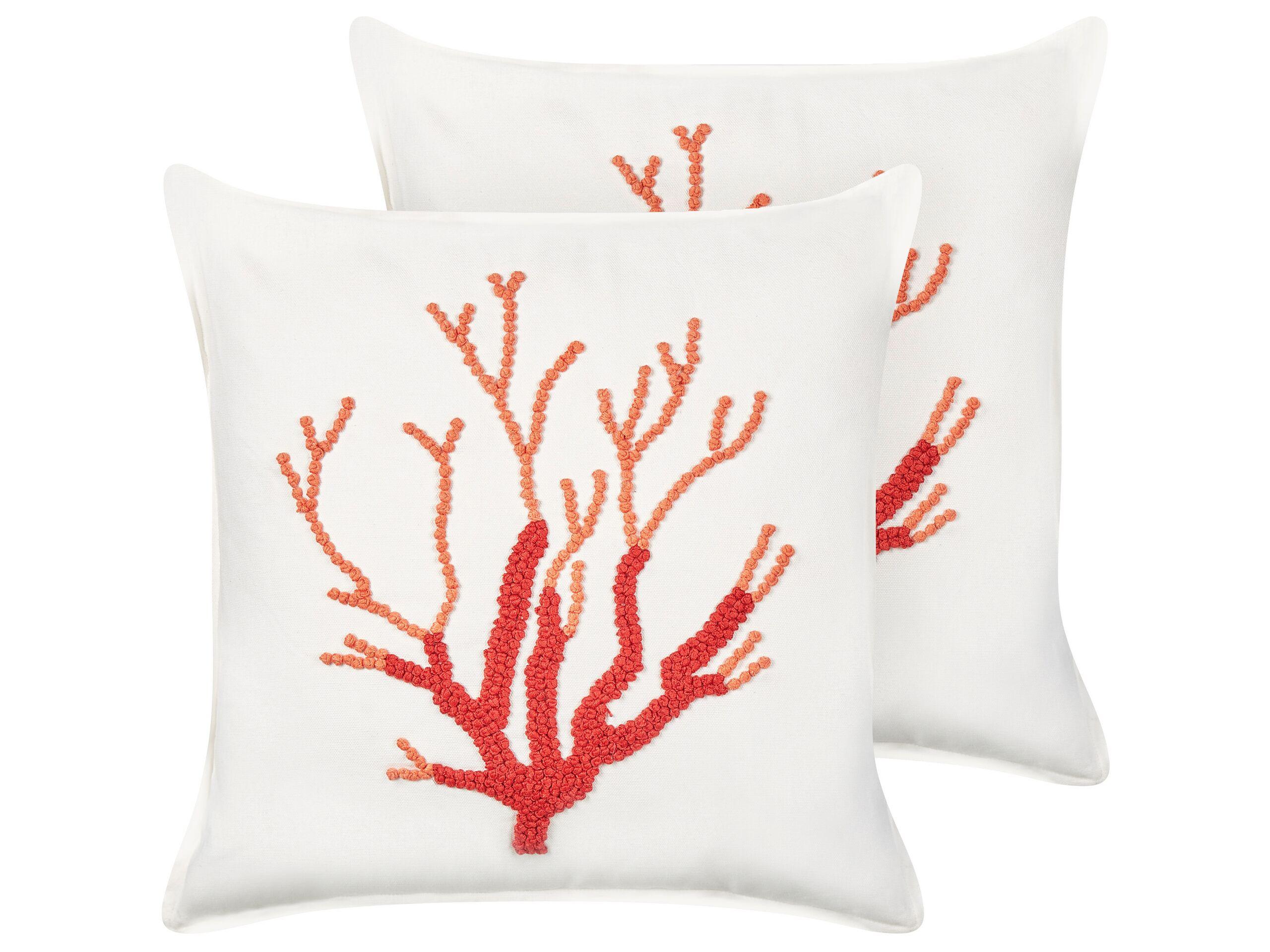 Image of Kissen 2er Set aus Baumwolle Modern CORAL Kissen 2er Set aus Baumwolle Modern CORAL