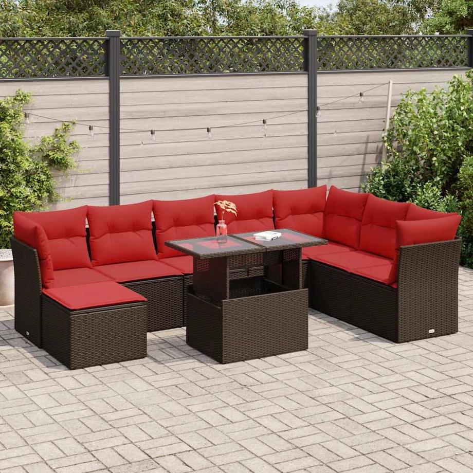 VidaXL set divano da giardino Polirattan  