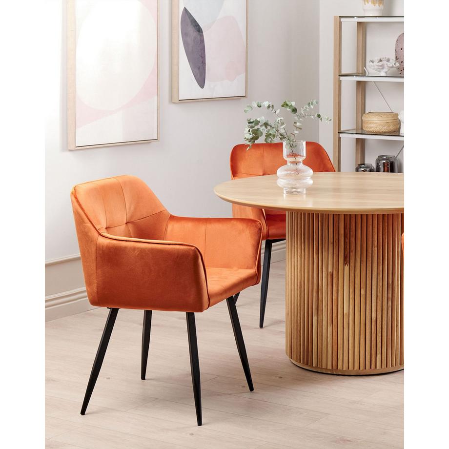 Beliani Lot de 2 chaises de salle à manger en Velours  JASMIN  