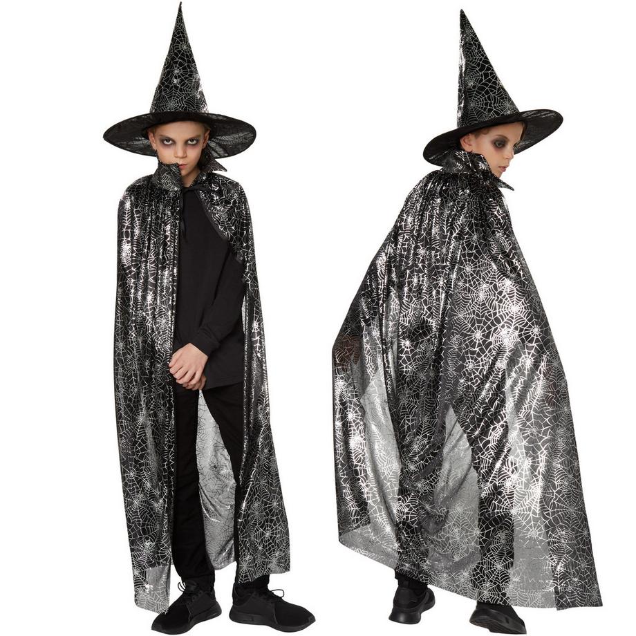 Tectake  Set unisexe pour enfants chapeau et cape Toile d'araignée 