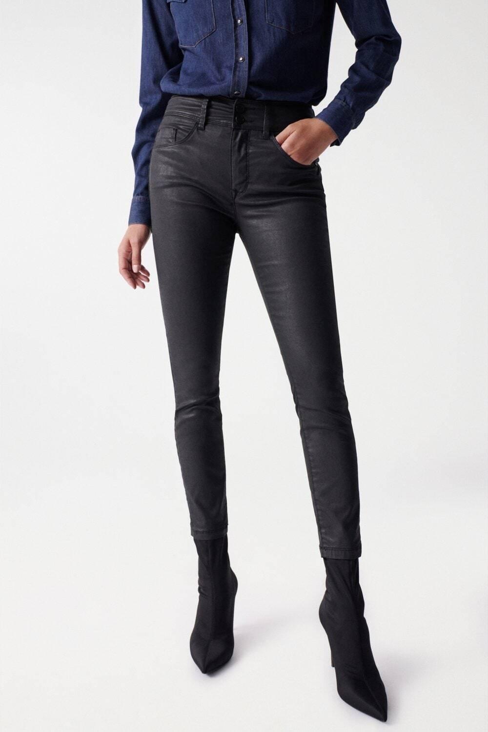 Image of Jeans Secret Crop Skinny Damen Schwarz W28