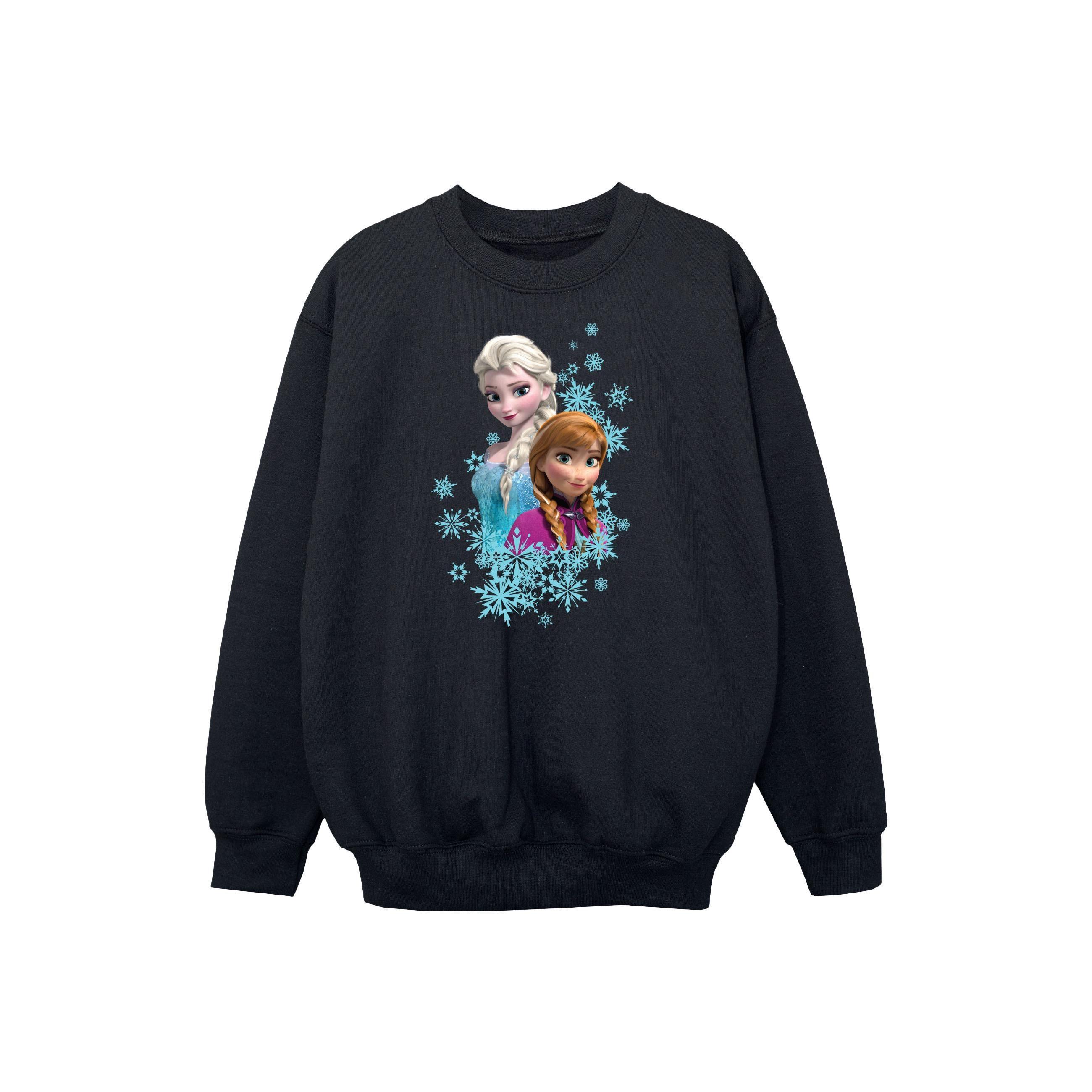 Image of Frozen Elsa And Anna Sisters Sweatshirt Unisex Schwarz 128
