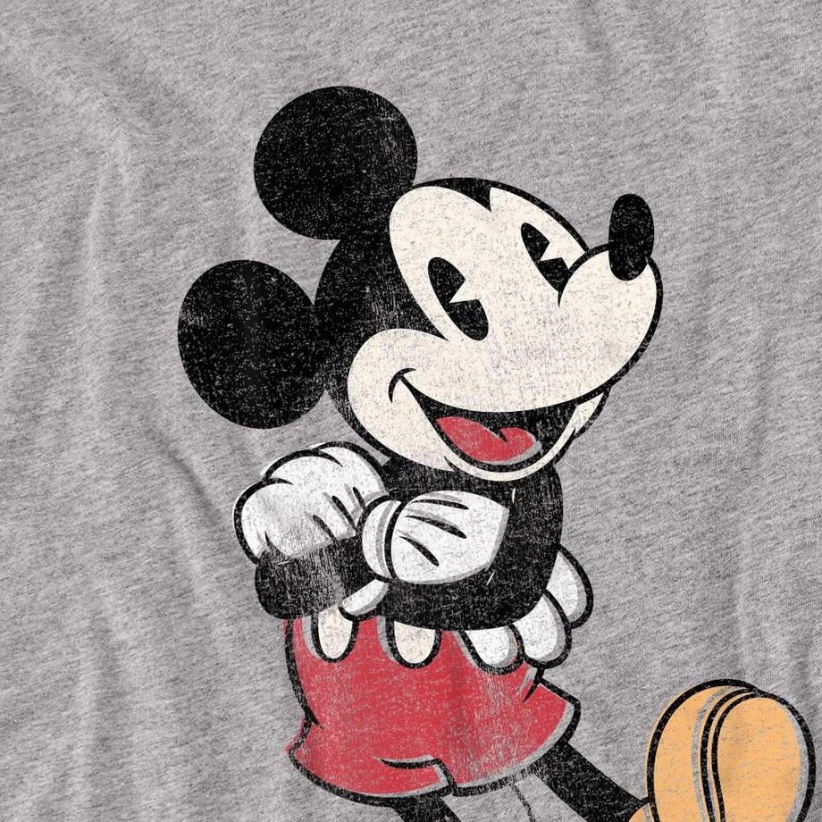 Disney Mickey Mouse T-Shirt Imprimé Graphique Effet Vieilli  