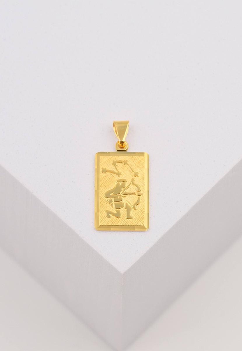 MUAU Schmuck  Pendentif signe du zodiaque sagittaire or jaune 750, 20x9mm 