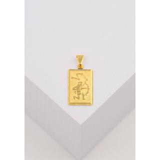 MUAU Schmuck  Pendentif signe du zodiaque sagittaire or jaune 750, 20x9mm 