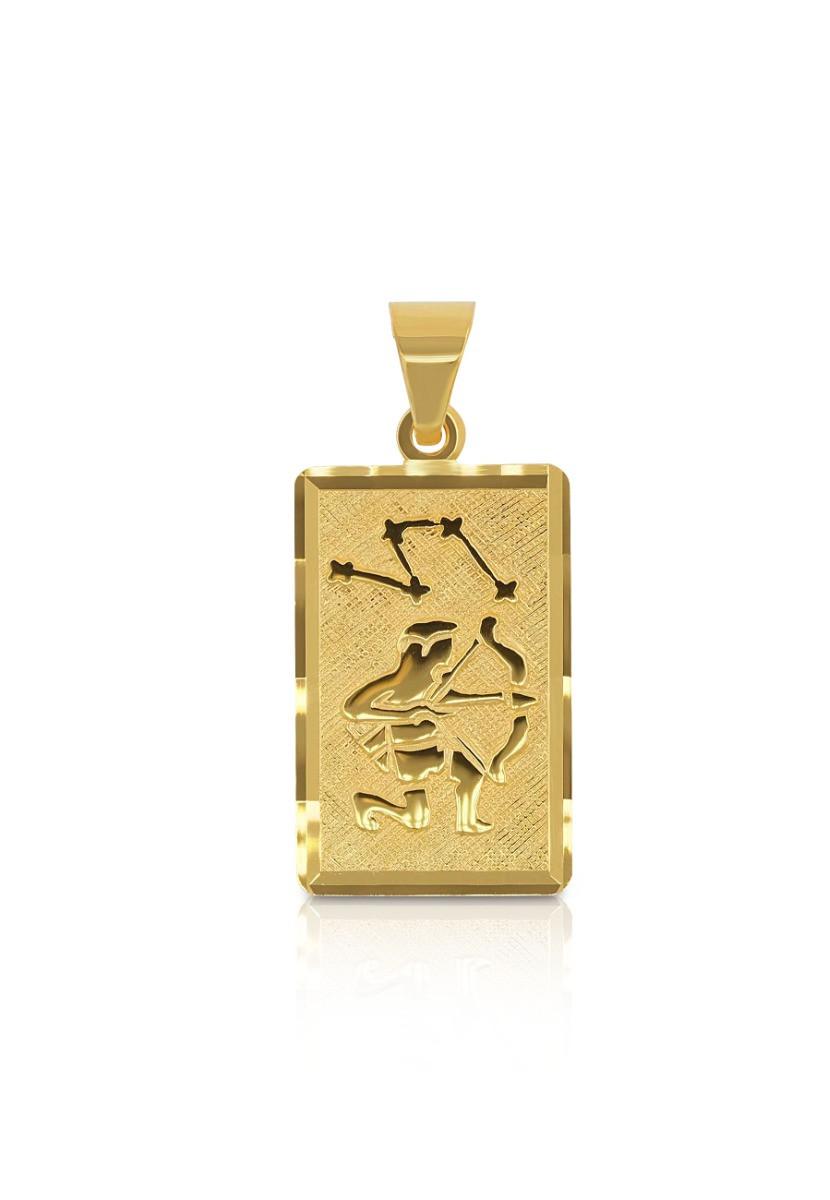 MUAU Schmuck  Pendentif signe du zodiaque sagittaire or jaune 750, 20x9mm 