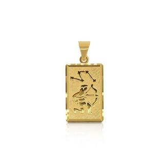 MUAU Schmuck  Pendentif signe du zodiaque sagittaire or jaune 750, 20x9mm 