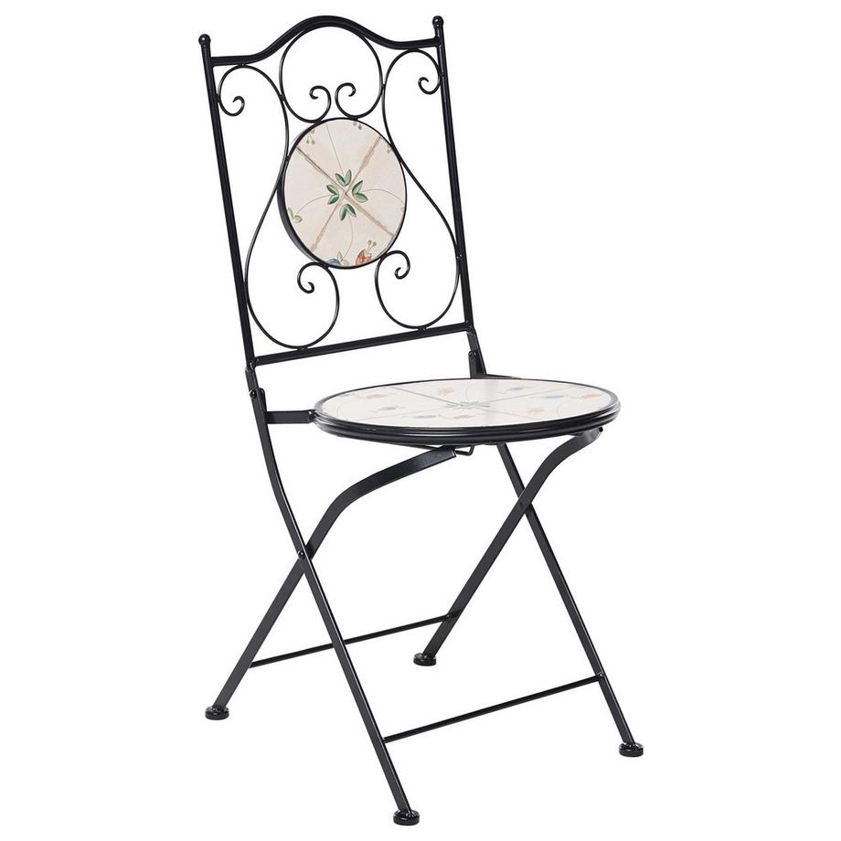 Beliani Lot de 2 chaises de jardin en Métal Rustique CARONA  