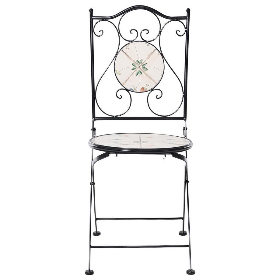 Beliani Lot de 2 chaises de jardin en Métal Rustique CARONA  
