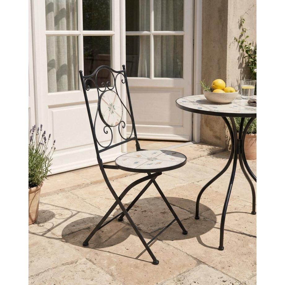 Beliani Lot de 2 chaises de jardin en Métal Rustique CARONA  