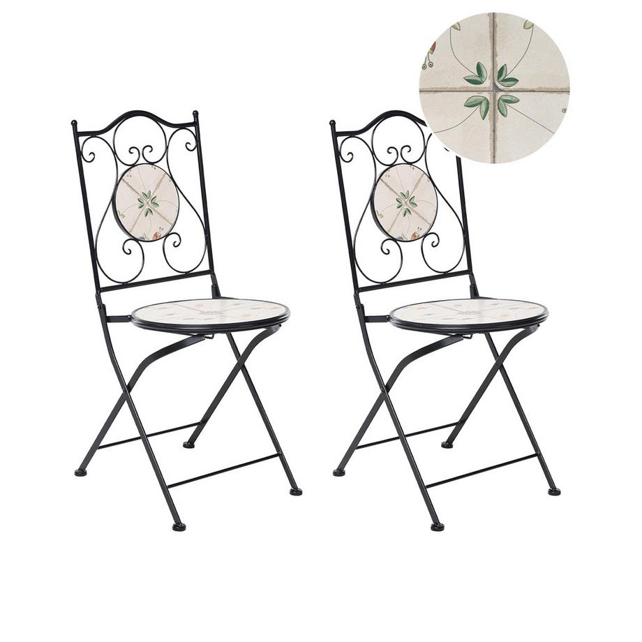 Lot de 2 chaises de jardin en Métal Rustique CARONA
