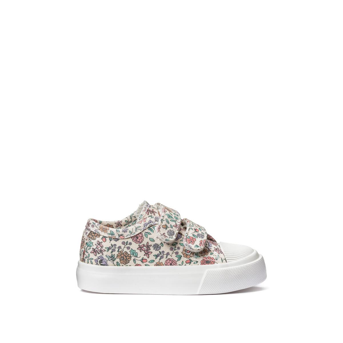 Image of Canvas-sneakers Mit Blumenprint Und Klettverschluss Unisex Beige 21