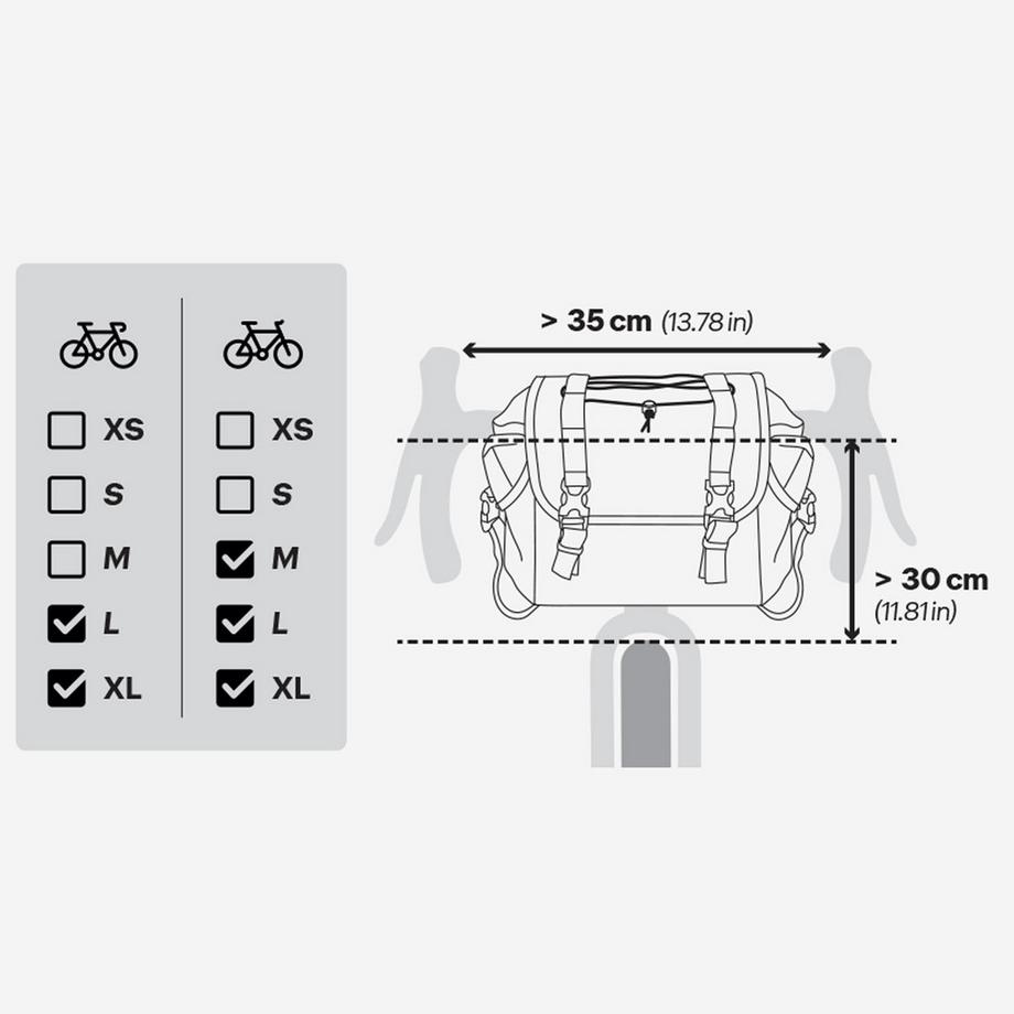 ROCKRIDER  Velo-Lenkertasche Bikepacking 10 Liter, ADVT 500 
