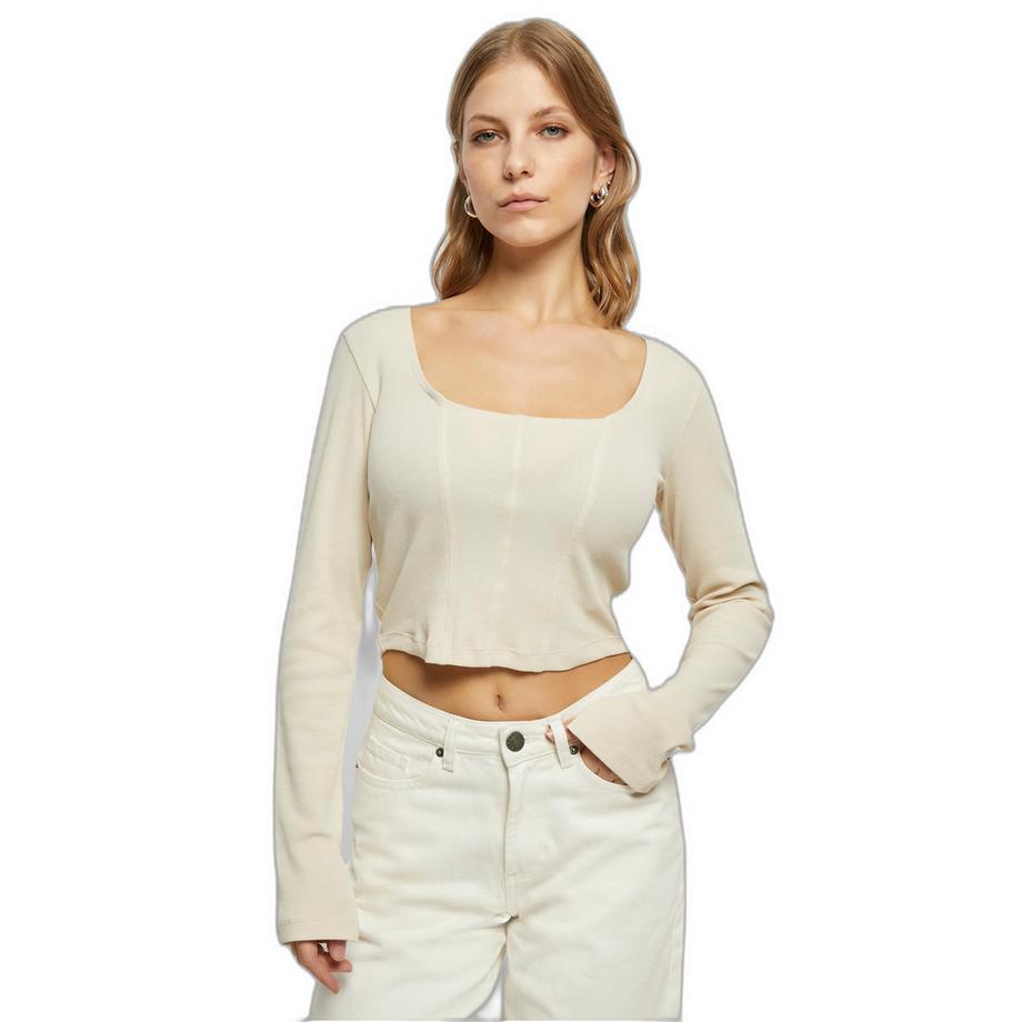 URBAN CLASSICS Crop Top Maniche Lunghe Corsage  