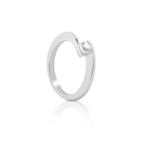 MUAU Schmuck  Solitaire Ring Diamant 0.30ct. Weissgold 750 