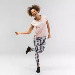 DOMYOS  T-shirt de danse fitness ajouré rose femme Rose