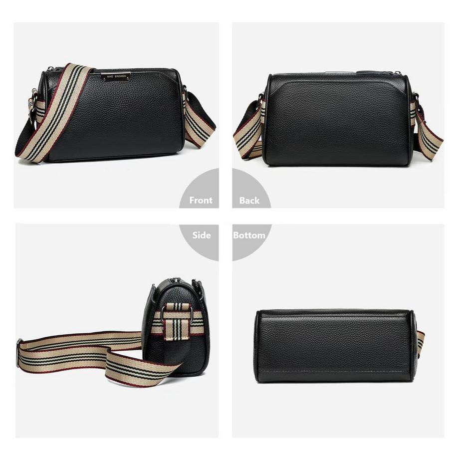 Only-bags.store Umhängetasche mit verstellbarem breitem Schultergurt und drei Fächern  