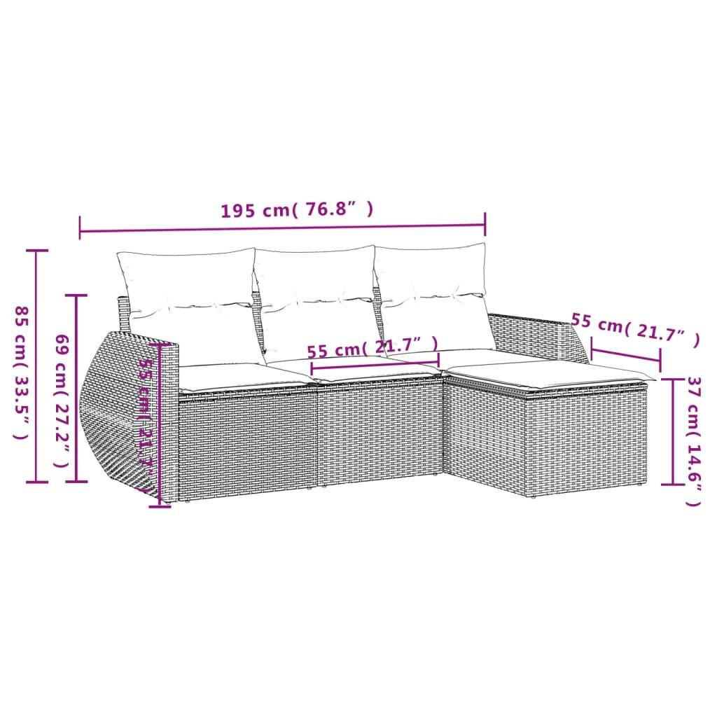 VidaXL Ensemble de canapés de jardin rotin synthétique  