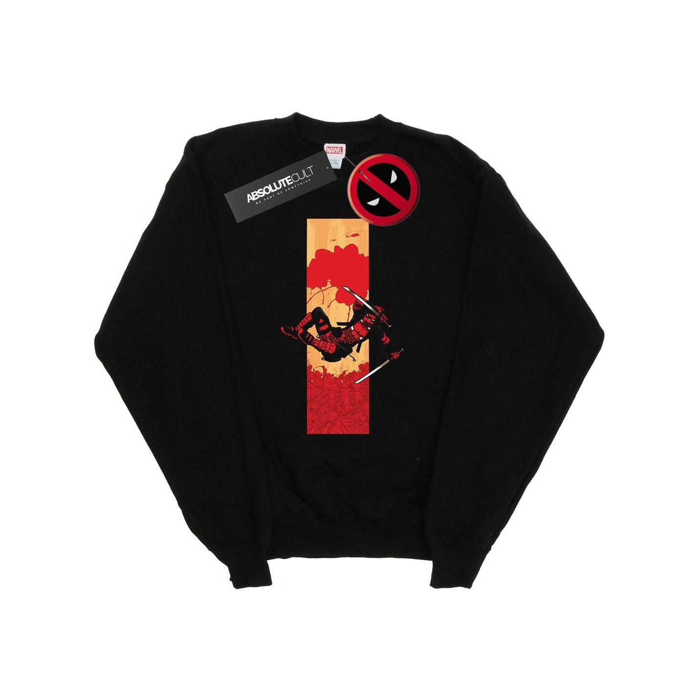 Image of Deadpool Blood Strip Sweatshirt Damen Schwarz XL