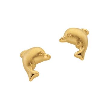 Clous d'oreilles or jaune 750, 8x7mm