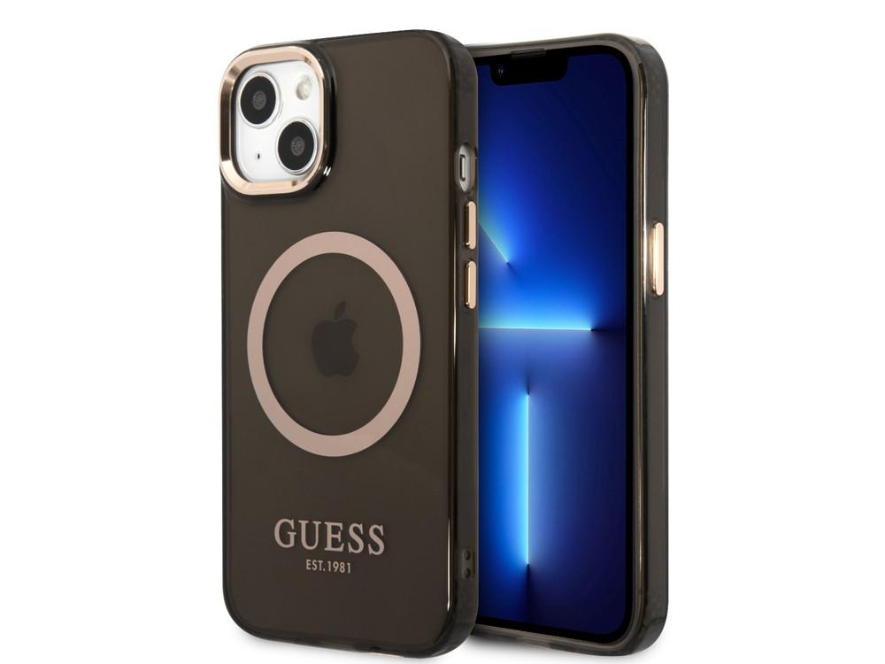 GUESS  iPhone 14 Plus Hülle Gold Outline 