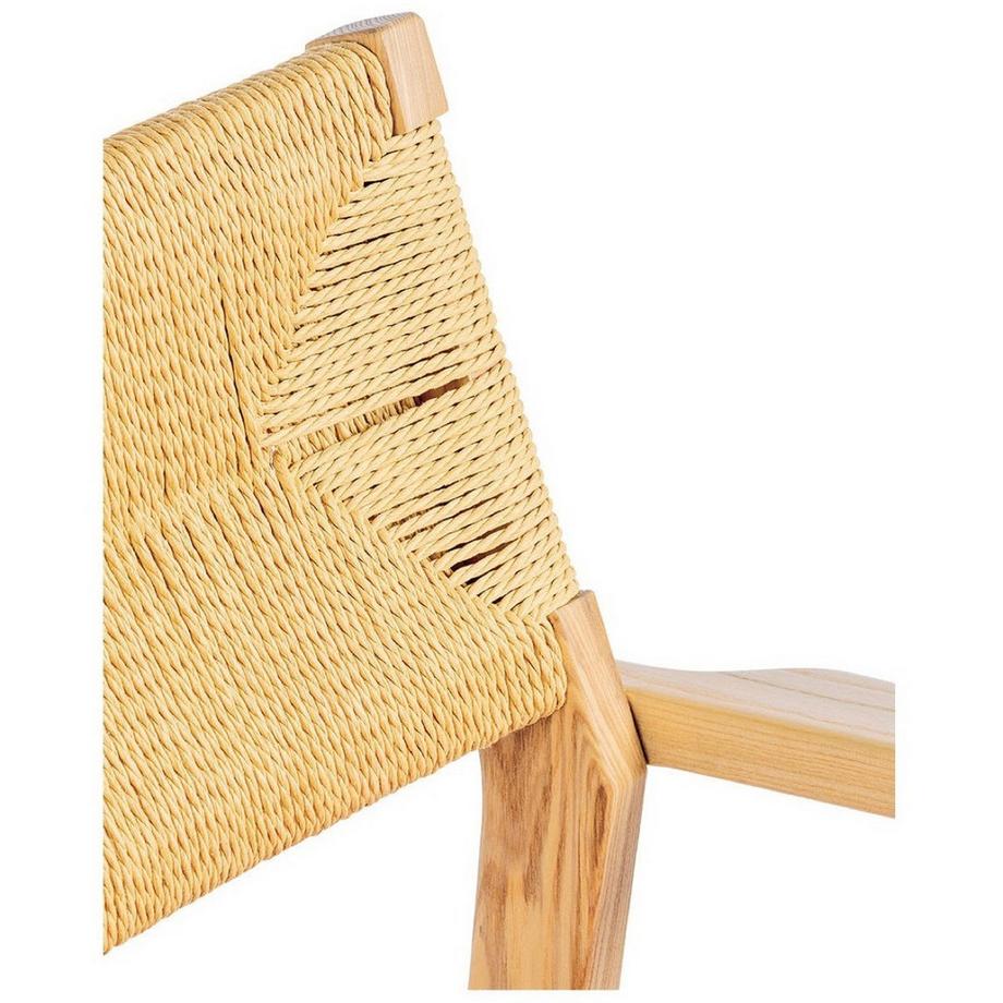 Blanc d'Ivoire Chaise avec accoudoirs Paloma frêne blond velours framboise  