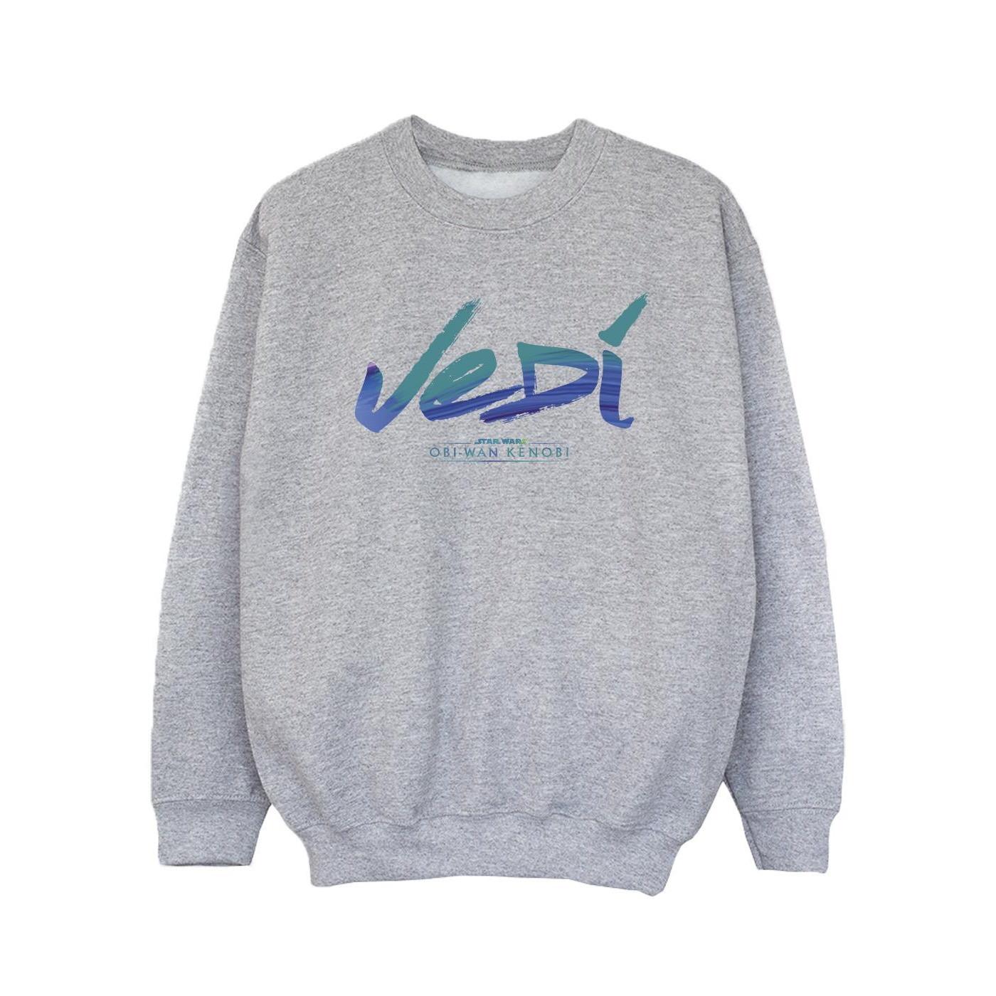 Image of Obiwan Kenobi Jedi Painted Font Sweatshirt Mädchen Grau 104